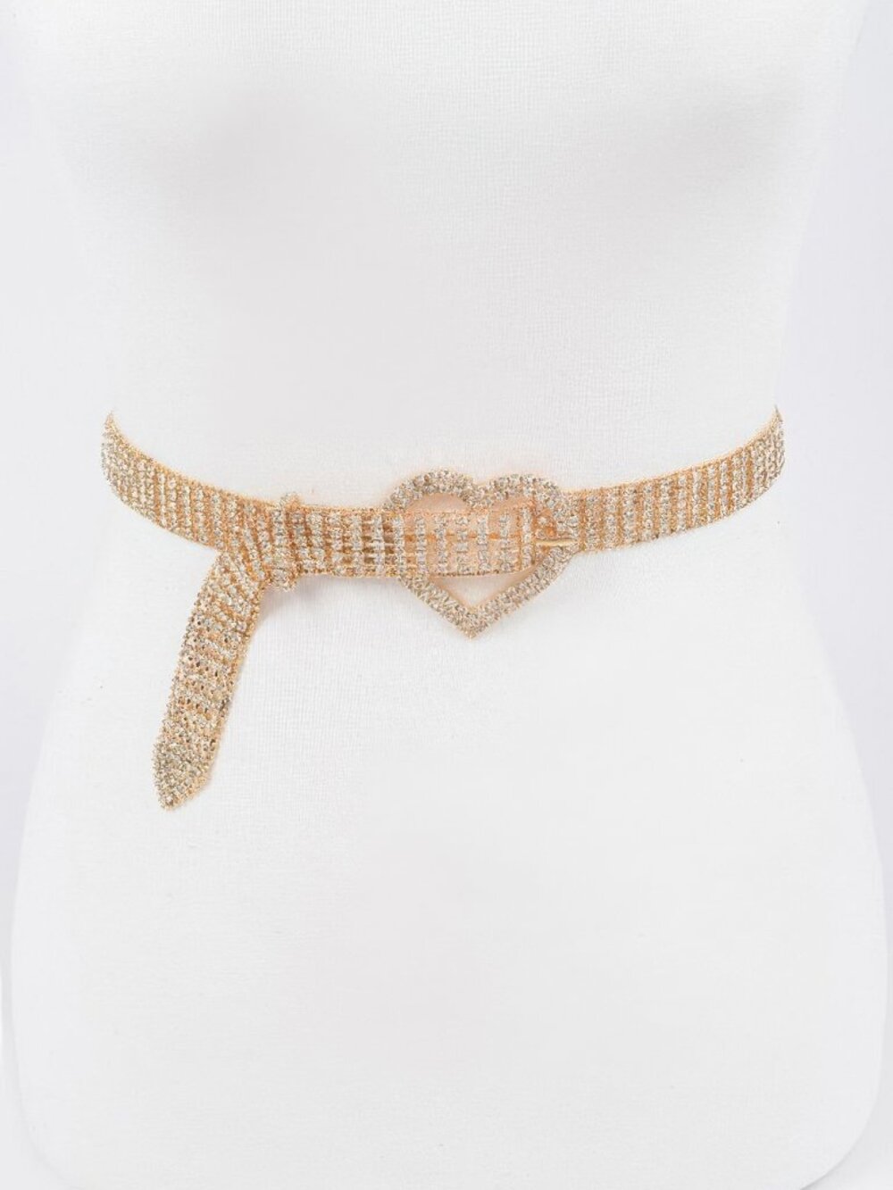 Heart Shape Buckle Rhinestone Belt